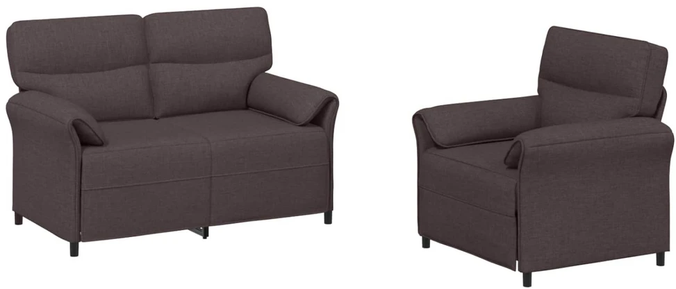 Sofa Sofos komplektas 2 vnt. Tamsiai rudas Audinys