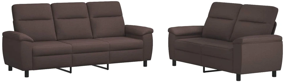 Sofa Sofos komplektas 2 vnt. Tamsiai rudas Audinys