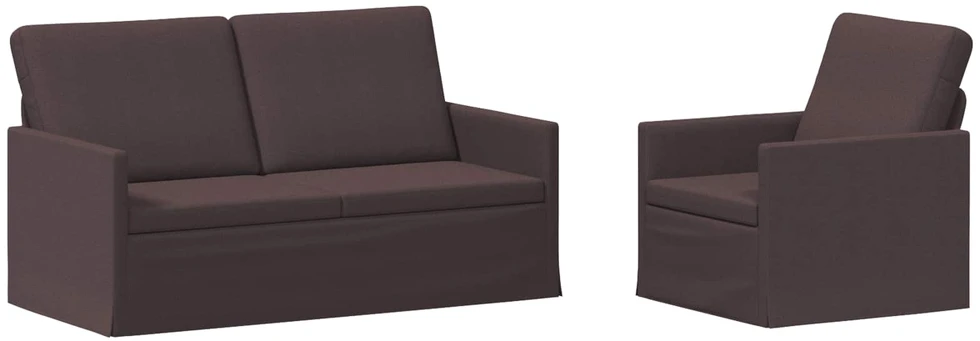 Sofa Sofos komplektas 2 vnt. Tamsiai rudas Audinys