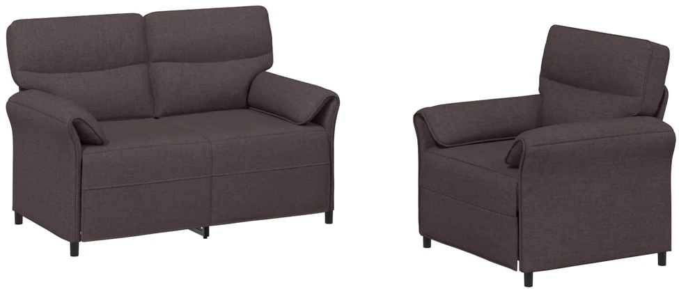 Sofa Sofos komplektas 2 vnt. Tamsiai rudas Audinys