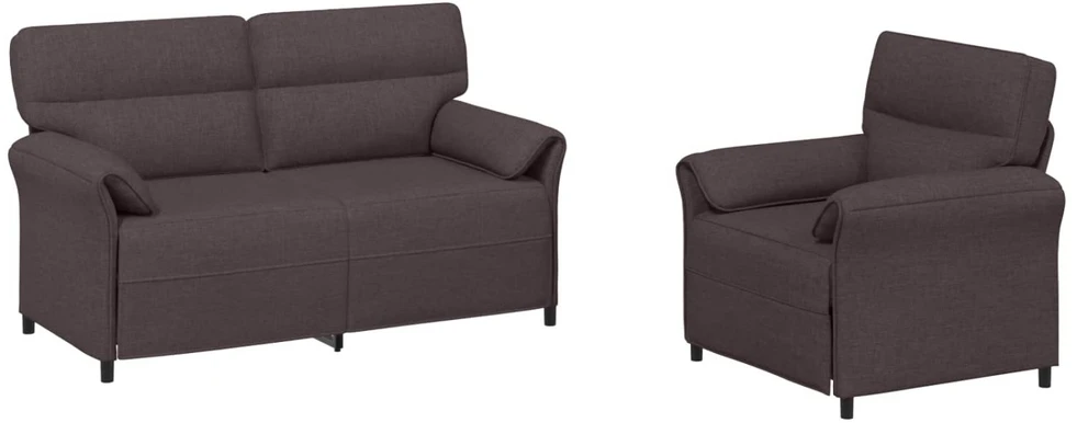Sofa Sofos komplektas 2 vnt. Tamsiai rudas Audinys