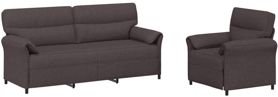 Sofa Sofos komplektas 2 vnt. Tamsiai rudas Audinys