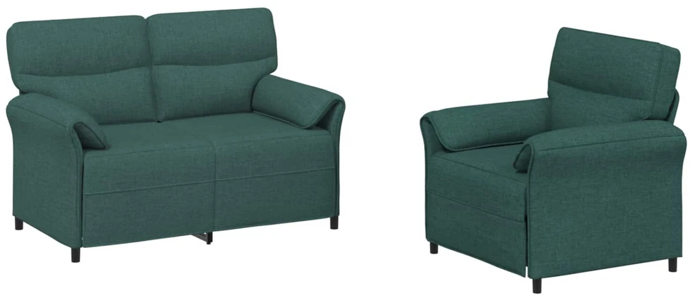 Sofa Sofos komplektas 2 vnt. Tamsiai žalia Audinys