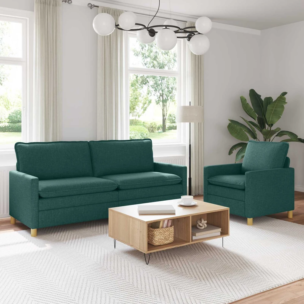 Sofa Sofos komplektas 2 vnt. Tamsiai žalia Audinys