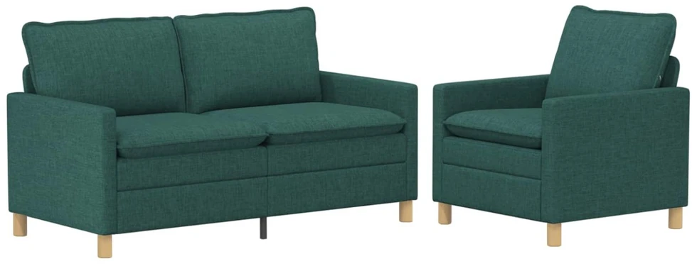 Sofa Sofos komplektas 2 vnt. Tamsiai žalia Audinys