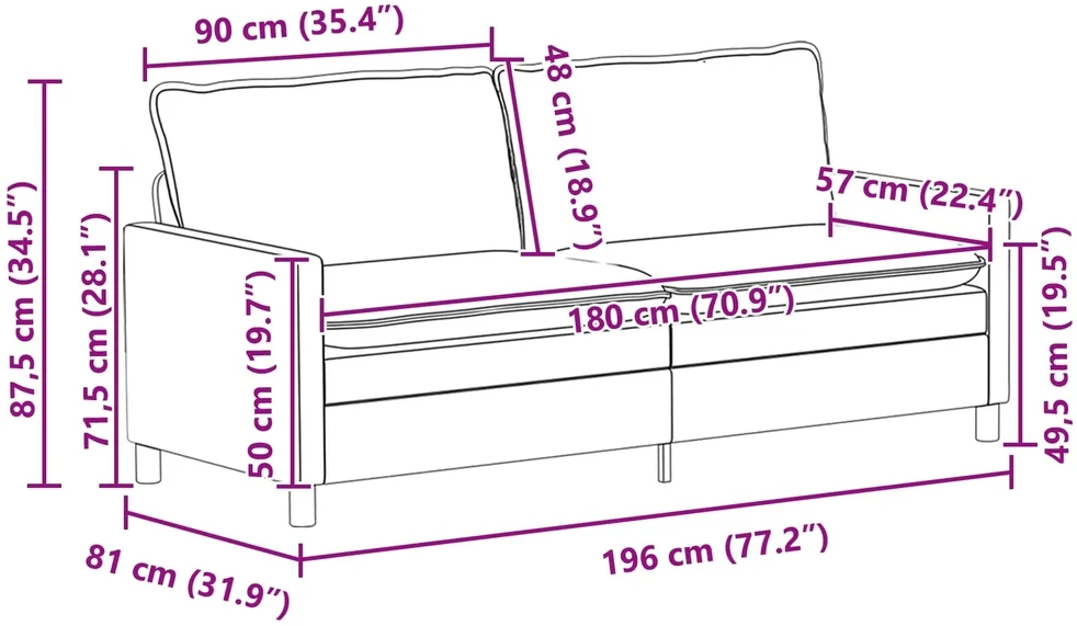 Sofa Sofos komplektas 2 vnt. Tamsiai žalia Aksomas