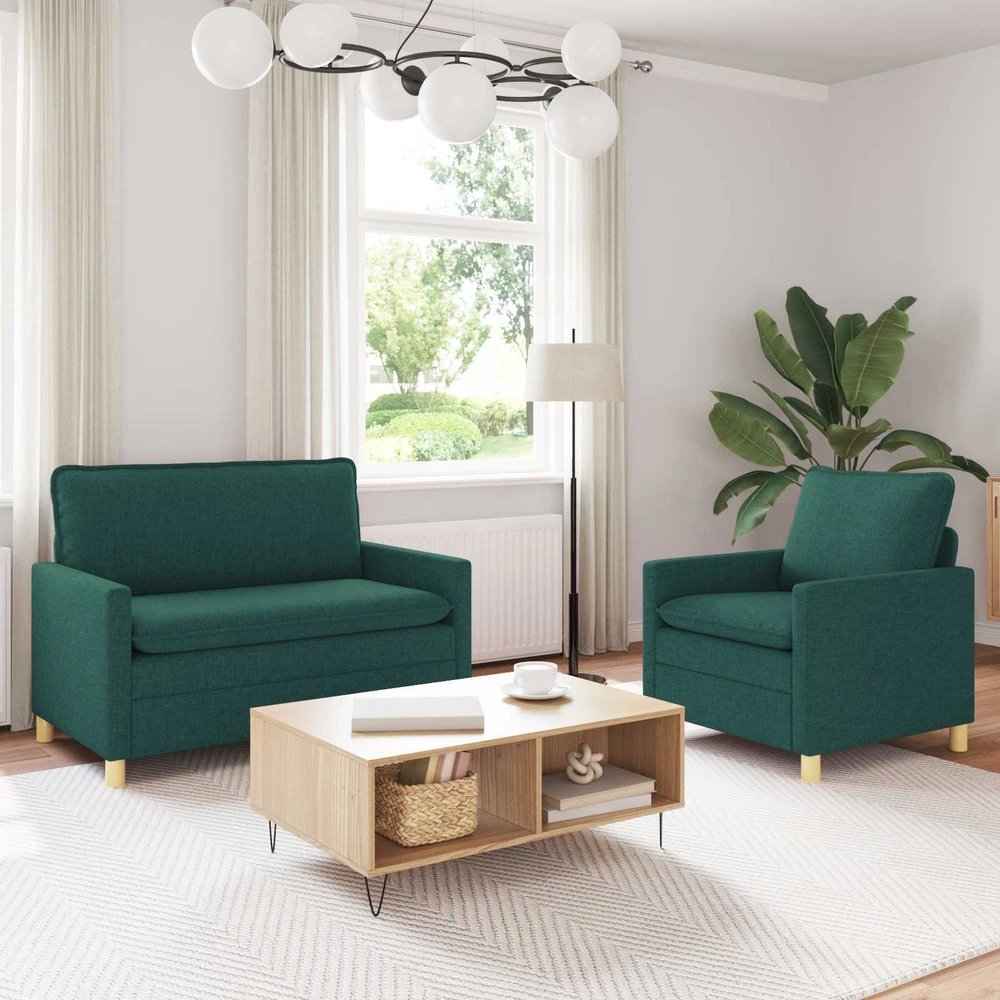 Sofa Sofos komplektas 2 vnt. Tamsiai žalia Audinys