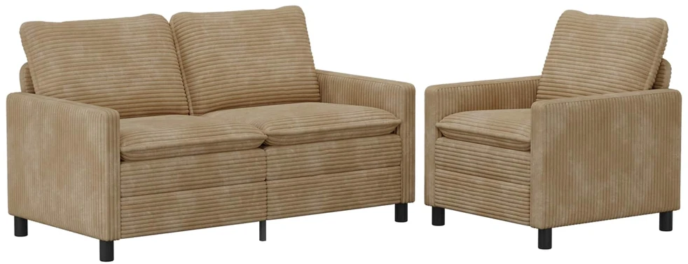 Sofa Sofos komplektas 2 vnt. Taupe Poliesteris