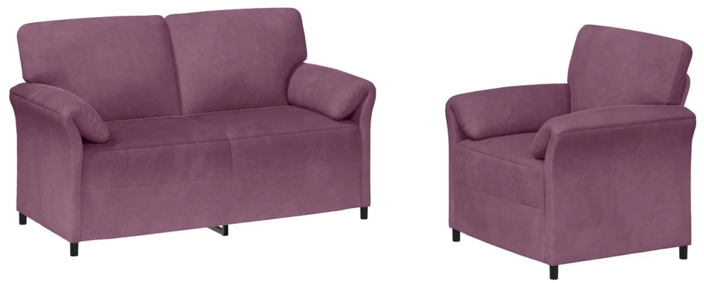 Sofa Sofos komplektas 2 vnt. Violetinė Aksomas