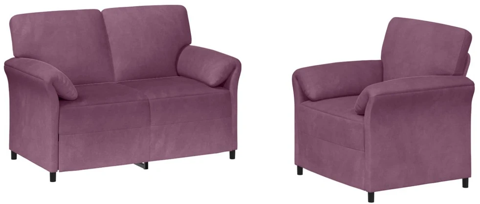 Sofa Sofos komplektas 2 vnt. Violetinė Aksomas