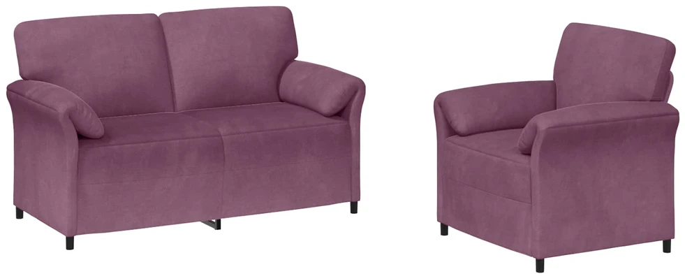 Sofa Sofos komplektas 2 vnt. Violetinė Aksomas