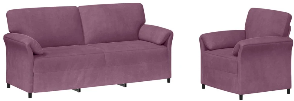 Sofa Sofos komplektas 2 vnt. Violetinė Aksomas
