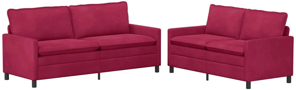Sofa Sofos komplektas 2 vnt. Vyno raudona Aksomas