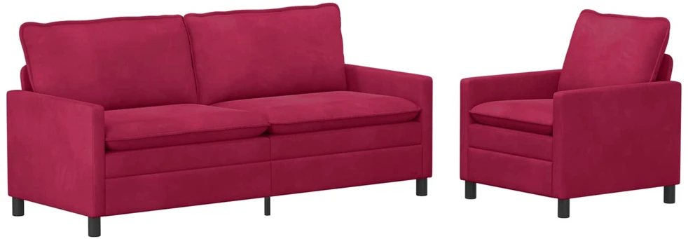 Sofa Sofos komplektas 2 vnt. Vyno raudona Aksomas