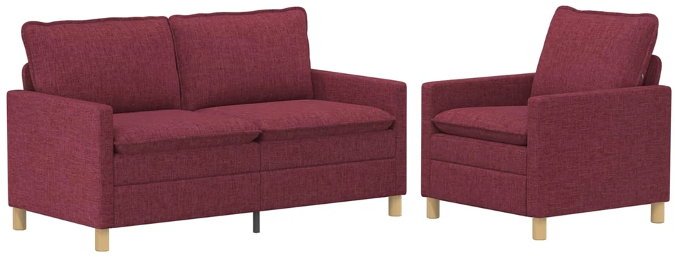 Sofa Sofos komplektas 2 vnt. Vyno raudona Audinys