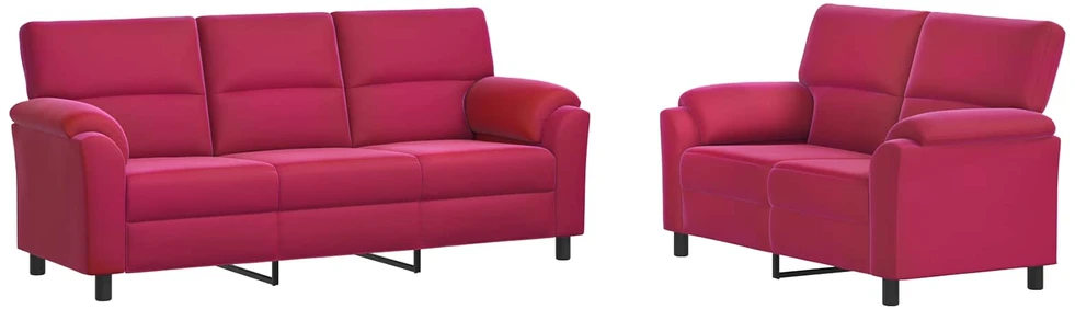 Sofa Sofos komplektas 2 vnt. Vyno raudona Aksomas