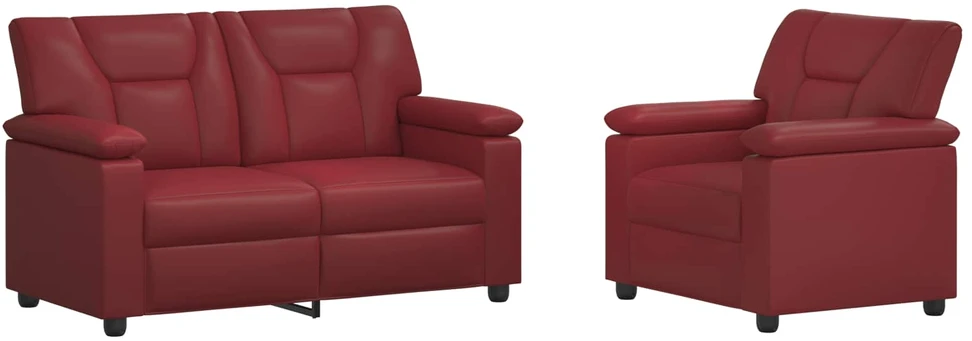 Sofa Sofos komplektas 2 vnt. Vyno raudona Dirbtinė oda