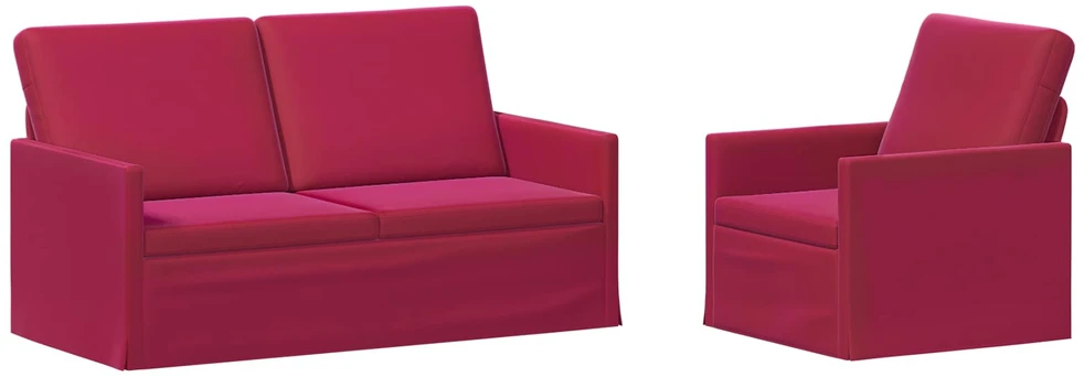 Sofa Sofos komplektas 2 vnt. Vyno raudona Aksomas