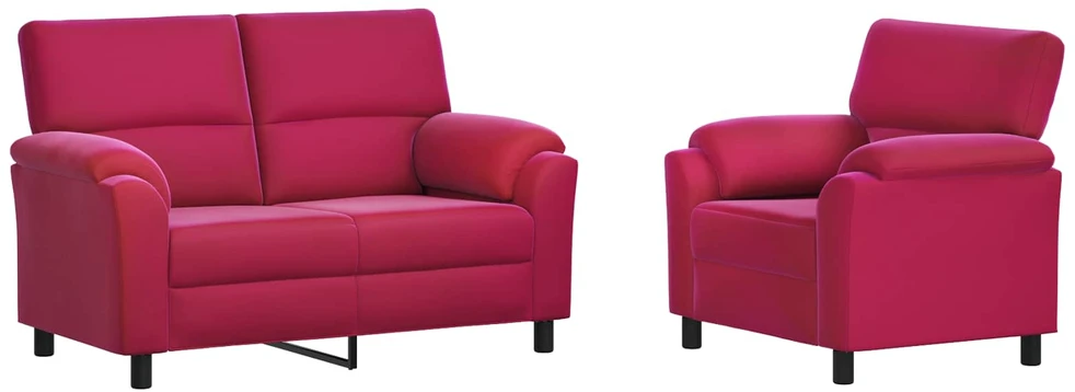 Sofa Sofos komplektas 2 vnt. Vyno raudona Aksomas