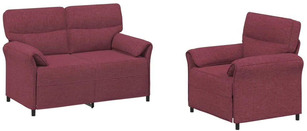 Sofa Sofos komplektas 2 vnt. Vyno raudona Audinys