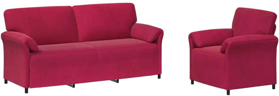 Sofa Sofos komplektas 2 vnt. Vyno raudona Aksomas
