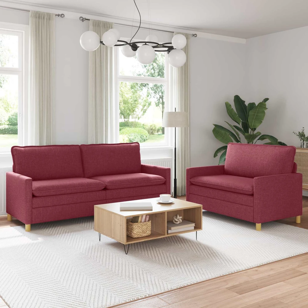 Sofa Sofos komplektas 2 vnt. Vyno raudona Audinys