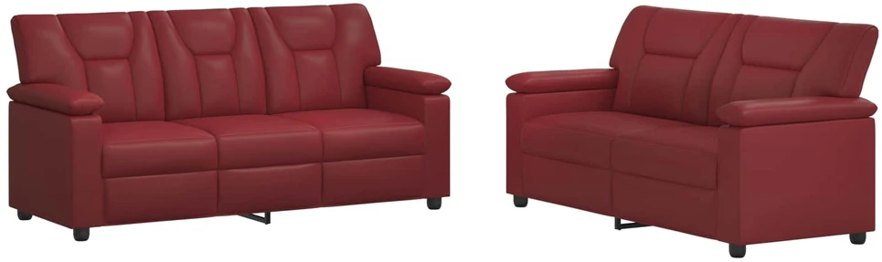 Sofa Sofos komplektas 2 vnt. Vyno raudona Dirbtinė oda