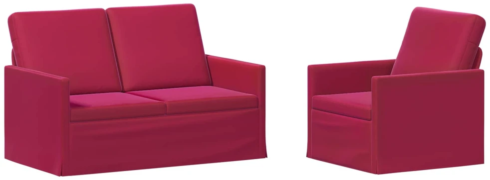 Sofa Sofos komplektas 2 vnt. Vyno raudona Aksomas