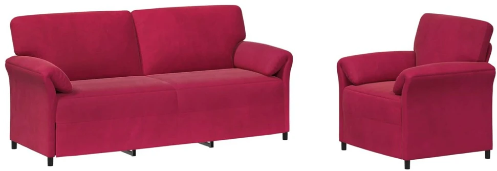 Sofa Sofos komplektas 2 vnt. Vyno raudona Aksomas