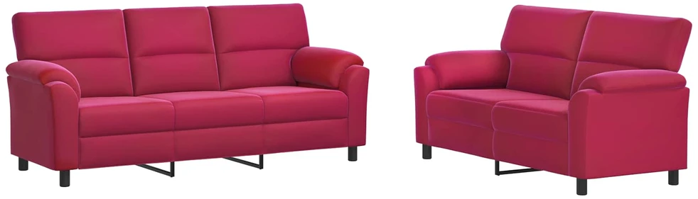 Sofa Sofos komplektas 2 vnt. Vyno raudona Aksomas