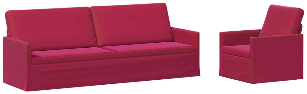 Sofa Sofos komplektas 2 vnt. Vyno raudona Aksomas