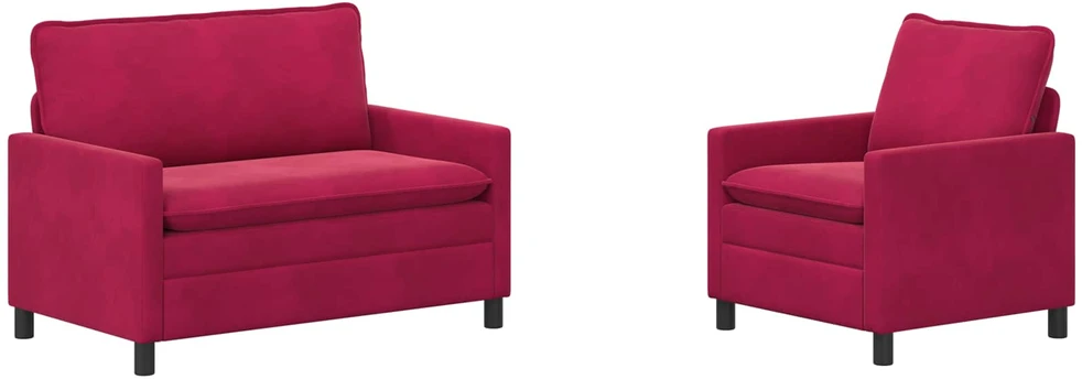 Sofa Sofos komplektas 2 vnt. Vyno raudona Aksomas