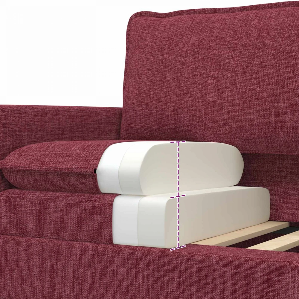 Sofa Sofos komplektas 2 vnt. Vyno raudona Audinys