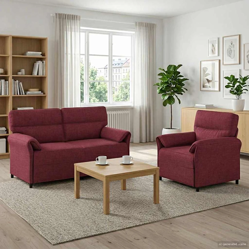 Sofa Sofos komplektas 2 vnt. Vyno raudona Audinys