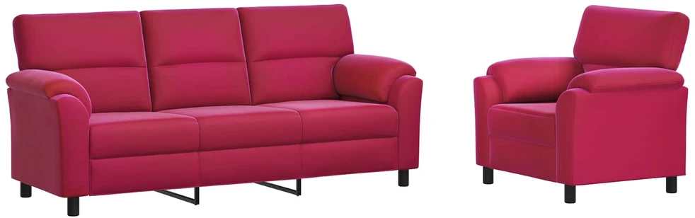 Sofa Sofos komplektas 2 vnt. Vyno raudona Aksomas