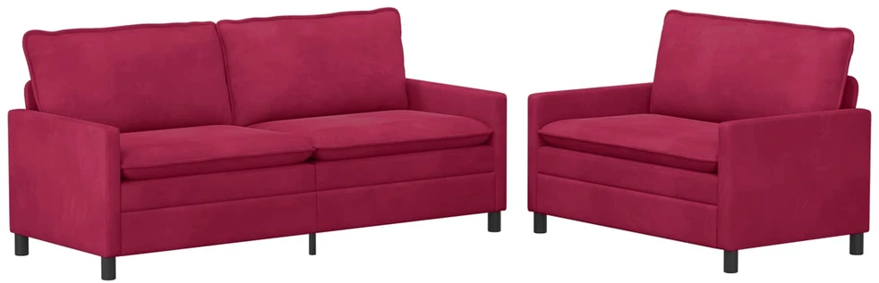 Sofa Sofos komplektas 2 vnt. Vyno raudona Aksomas