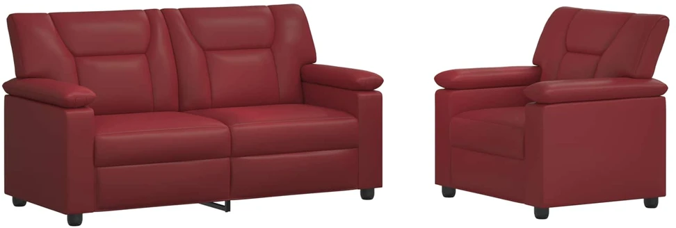 Sofa Sofos komplektas 2 vnt. Vyno raudona Dirbtinė oda