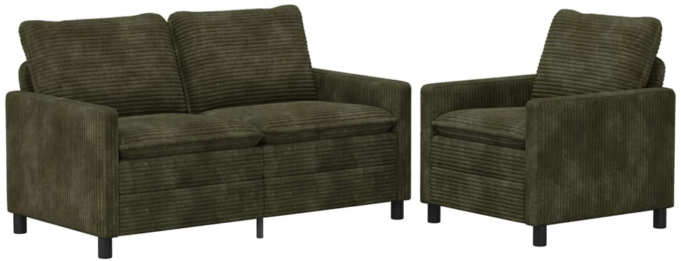 Sofa Sofos komplektas 2 vnt. Žalia Poliesteris