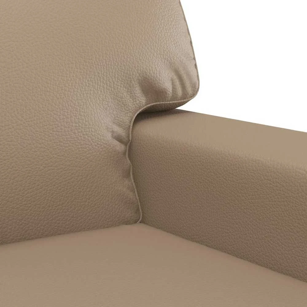 Sofa Sofos komplektas, 3 dalių, kapučino spalvos, dirbtinė oda