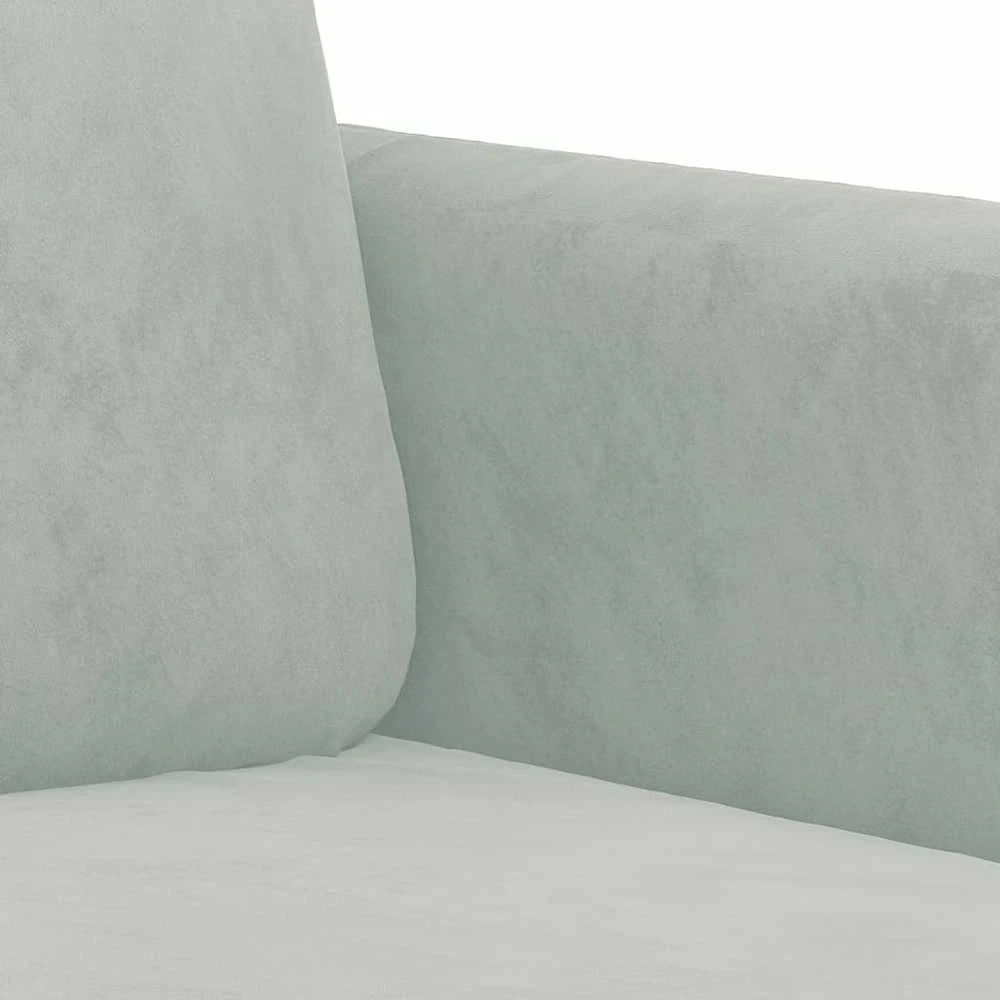 Sofa Sofos komplektas, 3 dalių, šviesiai pilkos spalvos, aksomas