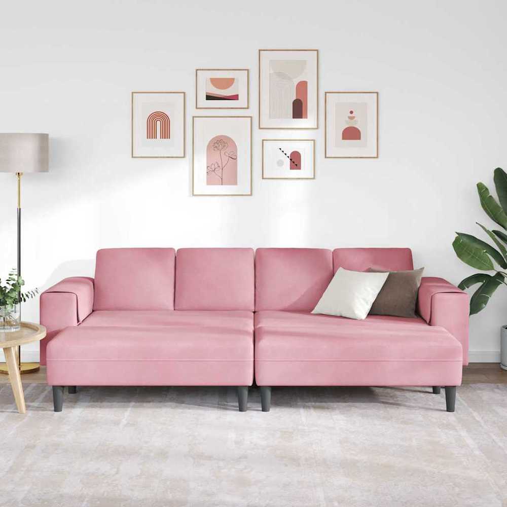 Svetainės sofa 3 vnt. Rožinė