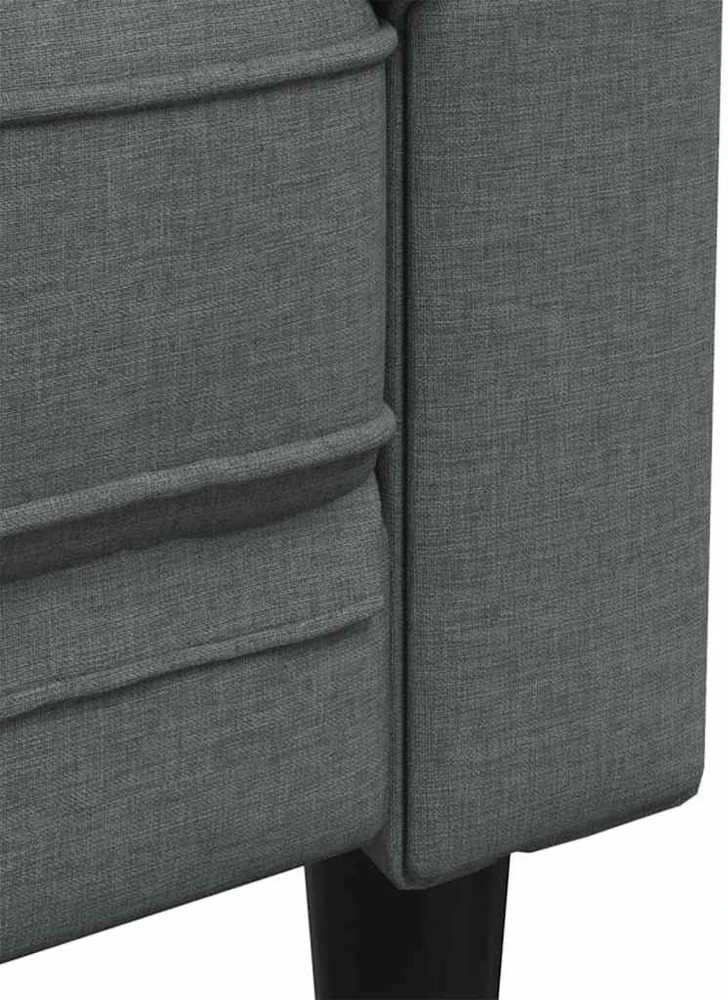 Svetainės sofa 3 vnt. Tamsiai pilka audinys