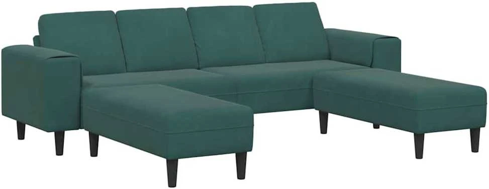 Svetainės sofa 3 vnt. Tamsiai žalia