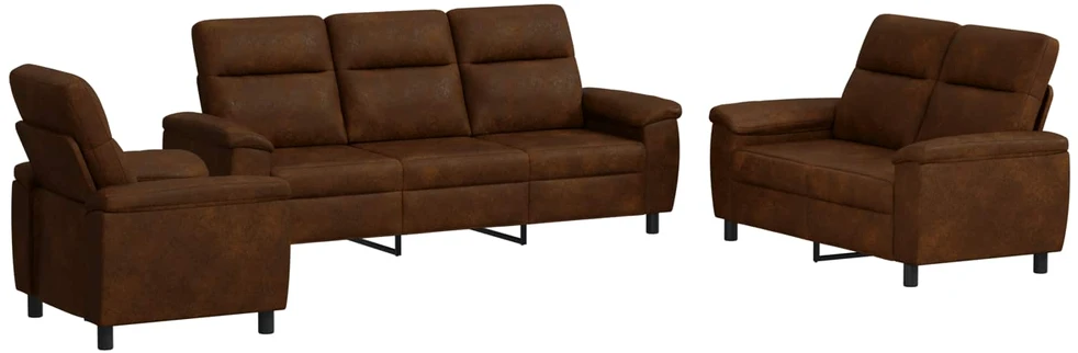 Sofa Sofos komplektas 3 vnt. Armijos Žalia Dirbtinė suedė oda