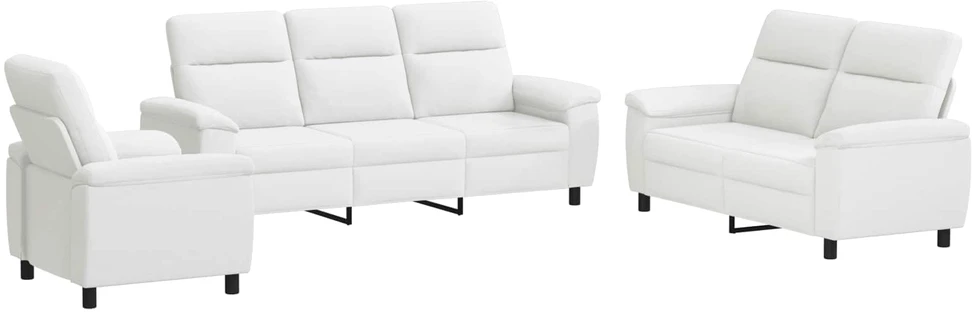 Sofa Sofos komplektas 3 vnt. Balta Audinys
