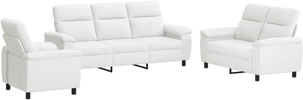 Sofa Sofos komplektas 3 vnt. Balta Audinys