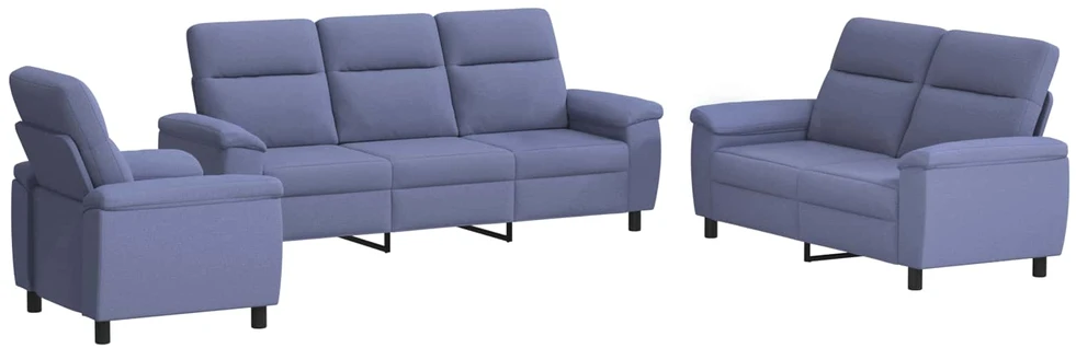Sofa Sofos komplektas 3 vnt. Džinsinės mėlynos Audinys