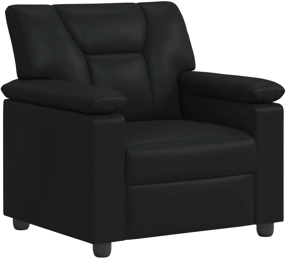 Sofa Sofos komplektas 3 vnt. Juoda Dirbtinė oda