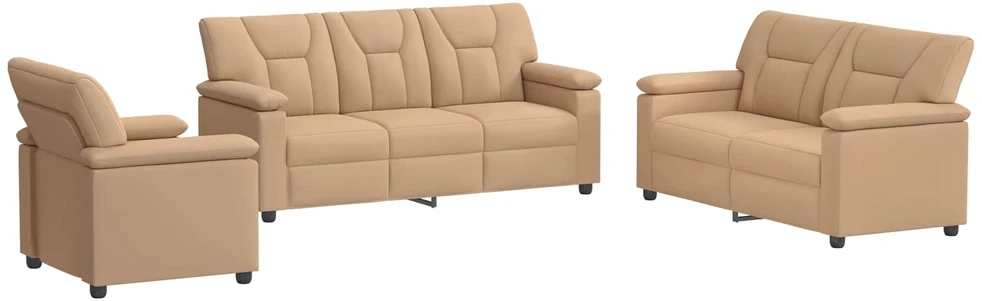 Sofa Sofos komplektas 3 vnt. Kapučino Dirbtinė oda