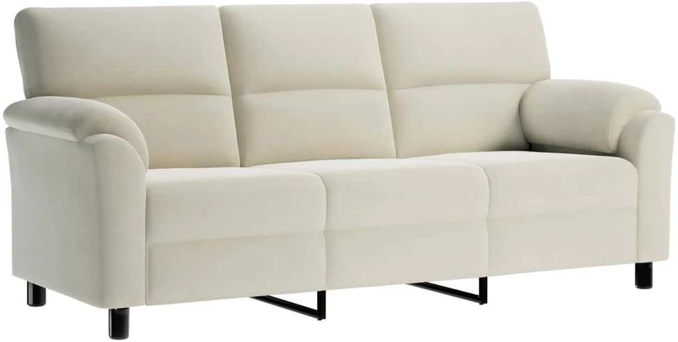 Sofa Sofos komplektas 3 vnt. Kreminė Aksomas
